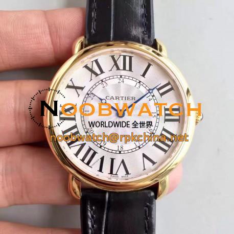 Replica Ronde Luis Cartier W6800251 42MM UT Yellow Gold Silver Dial Swiss 430MC