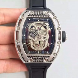 Replica Richard Mille RM052 SF Titanium & Black Diamond Diamond Skull Dial M6T51