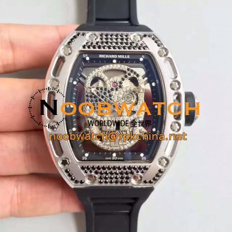 Replica Richard Mille RM052 SF Titanium & Black Diamond Diamond Skull Dial M6T51