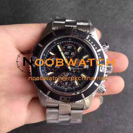 Replica Breitling Superocean Chronograph A1334102/BA85/134A N Stainless Steel Black & Orange Dial Swiss 7750