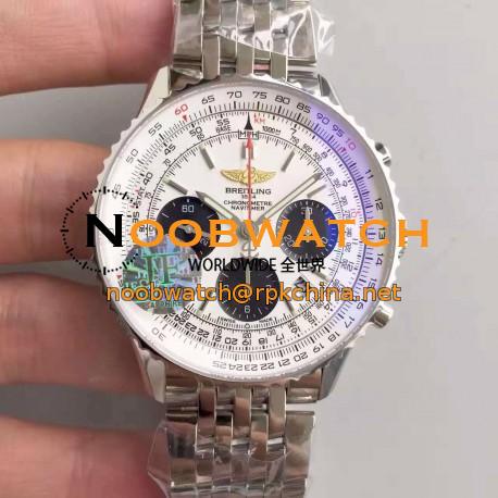 Replica Breitling Navitimer 01 AB012012/BB01/447A JF Stainless Steel White Dial Swiss 7750