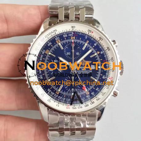 Replica Breitling Navitimer World A2432212/C561-443A JF Stainless Steel Blue Dial Swiss 7750