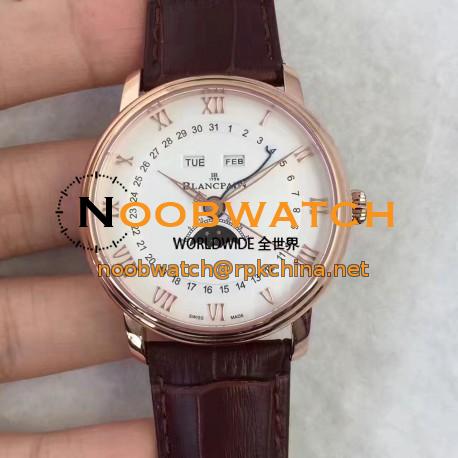 Replica Blancpain Villeret 6654A-1127-55B BF Rose Gold White Dial Swiss 6654