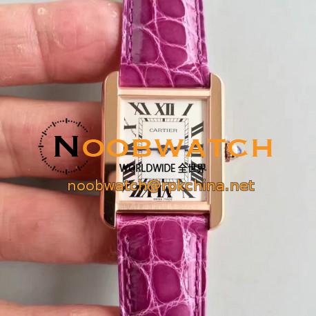 Replica Cartier Tank Solo Ladies W5200005 24MM x 31MM TW Rose Gold White Dial Swiss Quartz