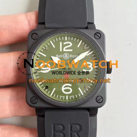 Replica Bell & Ross Aviation Military Type BR 03-92 ZF PVD Green Dial M9015