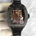 Replica Richard Mille RM052 KV Black Ceramic Gold Skull Dial M6T51