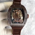 Replica Richard Mille RM052 KV Brown Ceramic & Rose Gold Gold Skull Dial M6T51