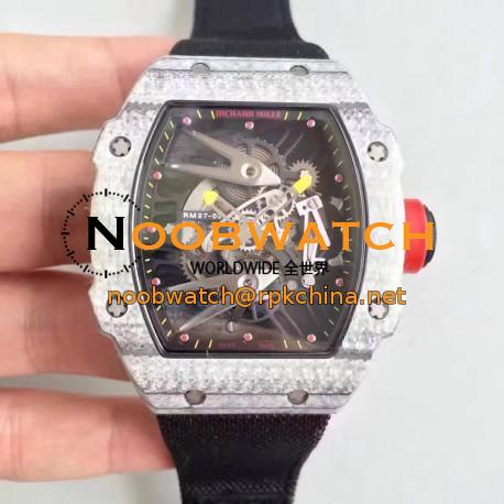 Replica Richard Mille RM27-02 Forged Carbon Black & Skeleton Dial M9015