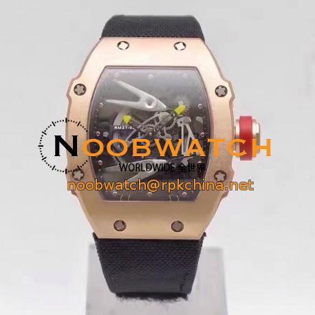 Replica Richard Mille RM27-02 Rose Gold Black & Skeleton Dial M9015