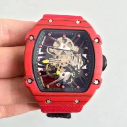 Replica Richard Mille RM27-02 KV Red Forged Carbon Black & Skeleton Dial M9015