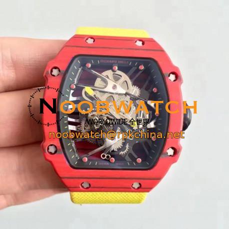 Replica Richard Mille RM27-02 KV Red Forged Carbon Black & Skeleton Dial M9015