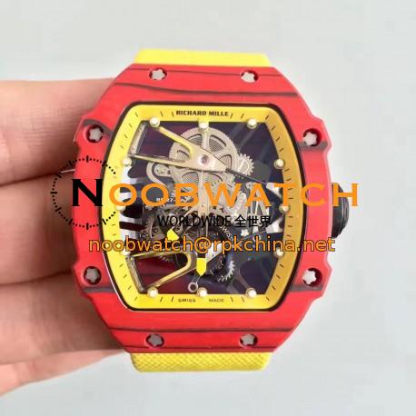 Replica Richard Mille RM27-02 KV Red Forged Carbon Yellow & Skeleton Dial M9015