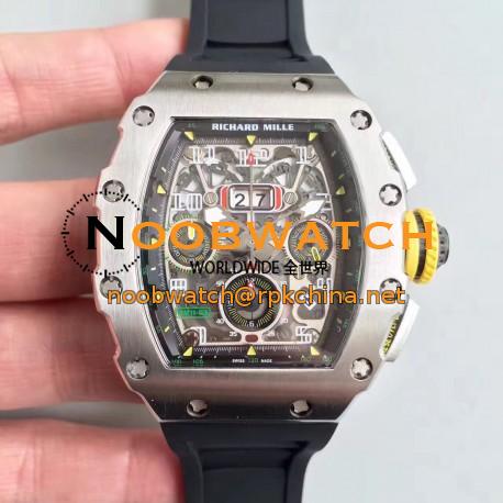 Replica Richard Mille RM011-03 KV V2 Stainless Steel Black Skeleton Dial Swiss 7750