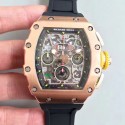 Replica Richard Mille RM011-03 KV V2 Rose Gold Black Skeleton Dial Swiss 7750