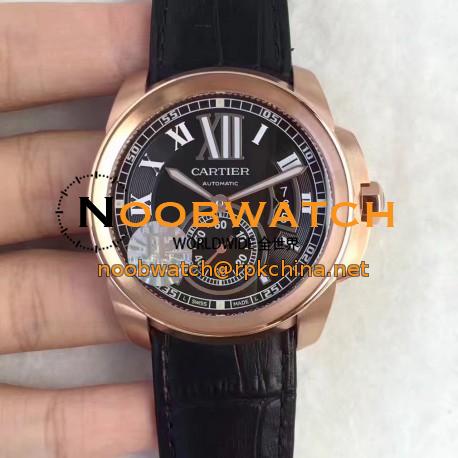 Replica Cartier Calibre de Cartier W7100039 42MM JF Rose Gold Black Dial Swiss Calibre 1904-PS MC