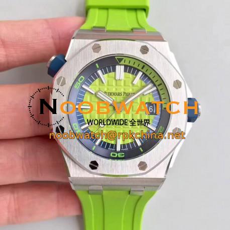 Replica Audemars Piguet Royal Oak Offshore Diver 15710ST.OO.A038CA.01 JF Stainless Steel Green Dial Swiss 3120