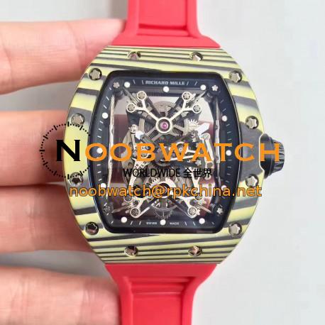 Replica Richard Mille RM50-27-01 NTPT KV Yellow Forged Carbon Black & Skeleton Dial M9015