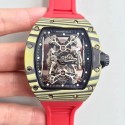 Replica Richard Mille RM50-27-01 NTPT KV Yellow Forged Carbon Black & Skeleton Dial M9015