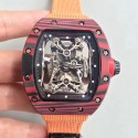 Replica Richard Mille RM50-27-01 NTPT KV Red Forged Carbon Black & Skeleton Dial M9015