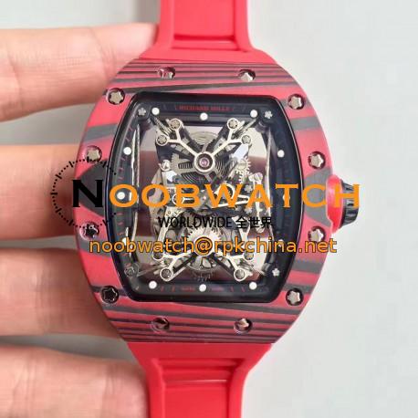 Replica Richard Mille RM50-27-01 NTPT KV Red Forged Carbon Black & Skeleton Dial M9015