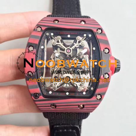 Replica Richard Mille RM50-27-01 NTPT KV Red Forged Carbon Black & Skeleton Dial M9015