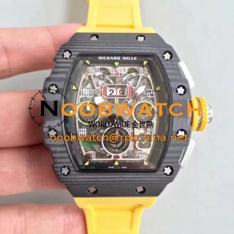 Replica Richard Mille RM011-03 Flyback Chronograph KV Forged Carbon Black Skeleton Dial Swiss 7750