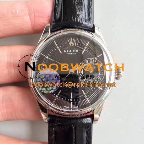 Replica Rolex Cellini Date 50519 VF Stainless Steel Black Dial Swiss 3165