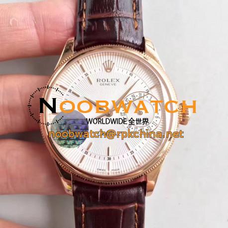 Replica Rolex Cellini Date 50515 VF Rose Gold White Dial Dial Swiss 3165