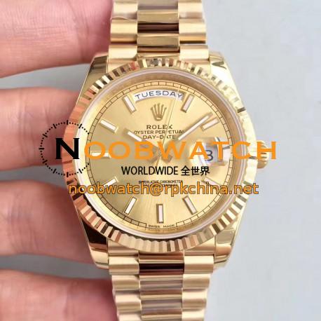 Replica Rolex Day-Date 40 228238 N Yellow Gold Champagne Dial Swiss 3255