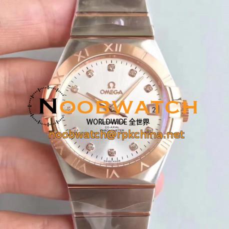 Replica Omega Constellation 123.20.38.21.52.001 38MM SSS Stainless Steel & Rose Gold Rhodium Dial Swiss 8500