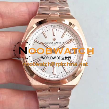 Replica Vacheron Constantin Overseas 47040 8F Rose Gold White Dial Swiss 5100