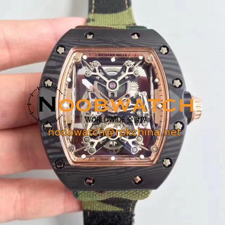 Replica Richard Mille RM50-27-01 NTPT KV Black Forged Carbon Gold & Skeleton Dial M9015