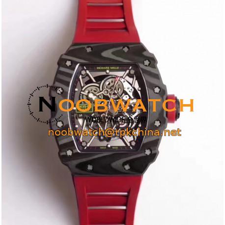 Replica Richard Mille RM35-02 Rafael Nadal KV Forged Carbon Black & Skeleton Dial M6T51