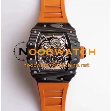 Replica Richard Mille RM35-02 Rafael Nadal KV Forged Carbon Black & Skeleton Dial M6T51