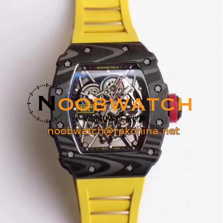 Replica Richard Mille RM35-02 Rafael Nadal KV Forged Carbon Black & Skeleton Dial M6T51