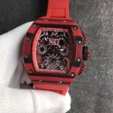 Replica Richard Mille RM011 Red QTPT Flyback Chronograph KV Red Forged Carbon Red Skeleton Dial Swiss 7750