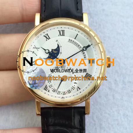 Replica Breguet Classique Moonphase 4434 VF Yellow Gold Silver Dial Swiss Caliber 5165R