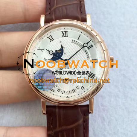 Replica Breguet Classique Moonphase 4434 VF Rose Gold Silver Dial Swiss Caliber 5165R