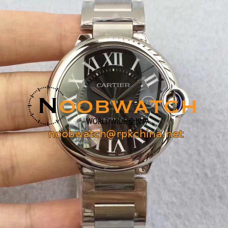 Replica Cartier Ballon Bleu 42MM W6920042  JF Stainless Steel Black Dial Swiss 2824-2