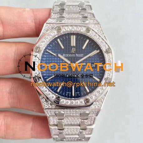 Replica Audemars Piguet Royal Oak 15400 N Stainless Steel & Diamond Blue Dial Swiss 3120