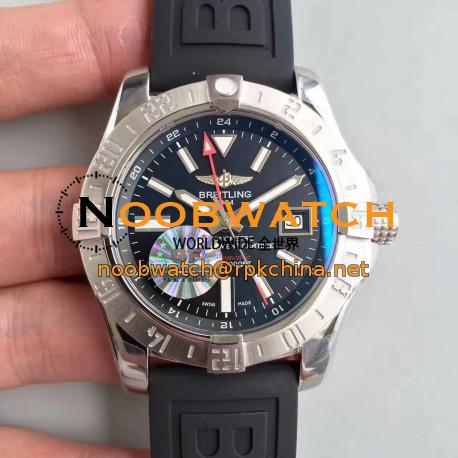 Replica Breitling Avenger II GMT A3239011/BC35/152S GF Stainless Steel Black Dial Swiss 2836-2