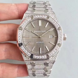 Replica Audemars Piguet Royal Oak 15400 N Stainless Steel & Diamond Grey Dial Swiss 3120