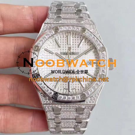 Replica Audemars Piguet Royal Oak 15400 N Stainless Steel & Diamond Silver Dial Swiss 3120