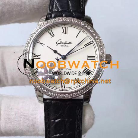 Replica Glashutte Original Senator Excellence V4 1-39-52-01-02-04 GF Stainless Steel & Diamonds White Dial Swiss Caliber 39-52