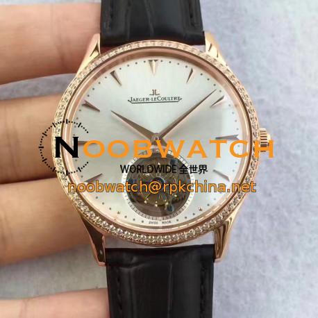 Replica Jaeger-LeCoultre Master Ultra Thin Tourbillon 1322410 JF Rose Gold & Diamonds Silver Dial Swiss Tourbillon