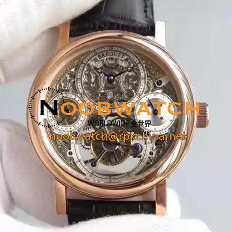 Replica Breguet Grand Complication Tourbillon AX Rose Gold Silver Skeleton Dial Swiss Tourbillon