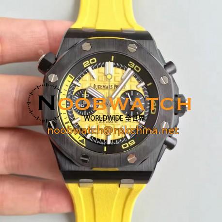 Replica Audemars Piguet Royal Oak Offshore Diver Chronograph 26703 JH Ceramic Yellow Dial Swiss 3124