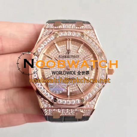 Replica Audemars Piguet Royal Oak 15450 JF Rose Gold & Diamonds Diamond Dial Swiss 3120