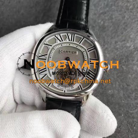 Replica Drive de Cartier Tourbillon W4100013 TF Stainless Steel Grey Dial Swiss 9452MC