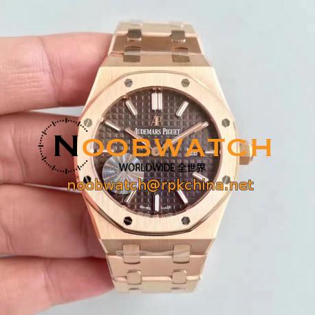 Replica Audemars Piguet Royal Oak 15450 JF Rose Gold Brown Dial Swiss 3120